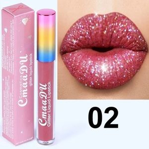CmaaDU Glitter Liquid Lipstick Matte Waterproof Long Lasting Gloss